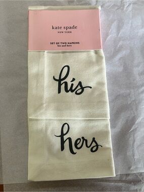 kate spade Cream and Black 'His & Hers' Napkin Set